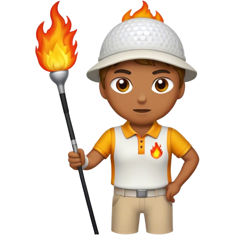 Bad golfer on fire emoji