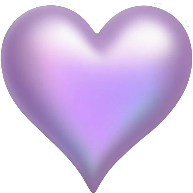 pastel lilac-colored iridescent heart emoji