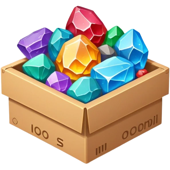 cardboard box full of valuable mineral ores emoji