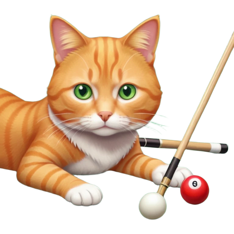 cat playing billiards emoji
