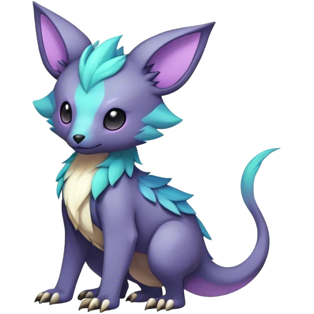 cool colorful dark pastel fantasy animal hybrid Fakemon full body emoji