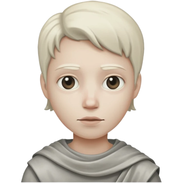 A portrait cast with tin emoji