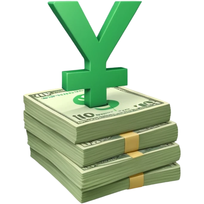 stack of bills facing up with a big green tick in the background emoji