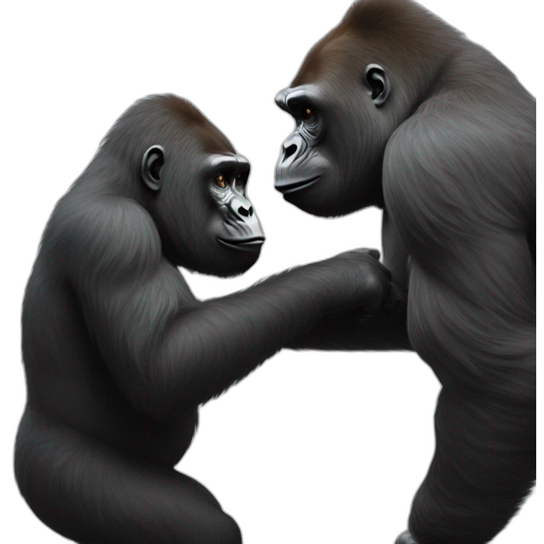 gorilla hugging lepen hyperrealistic emoji