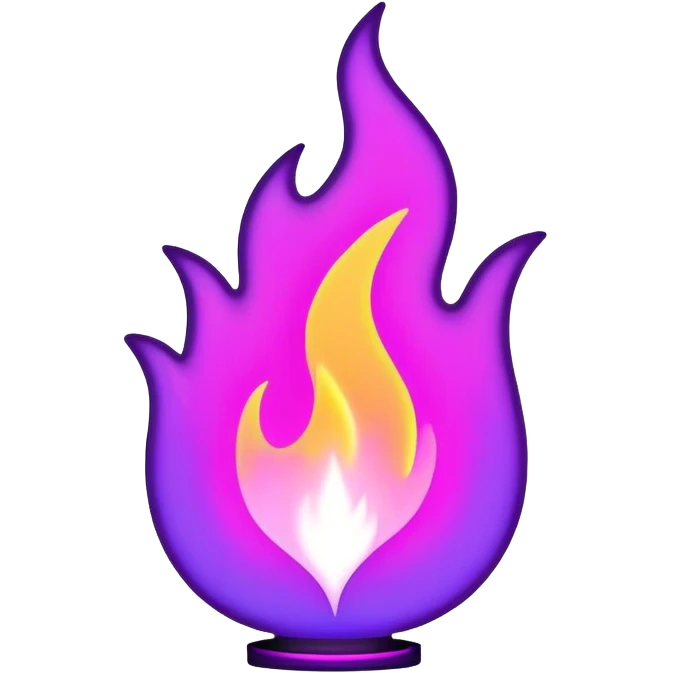 outline violet neon flame emoji