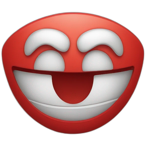 Red Smile with Black Eyes  emoji