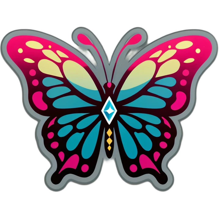 Diamond butterfly emoji