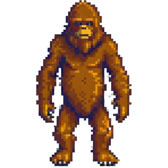 bigfoot, pixel art style, retro video game look emoji