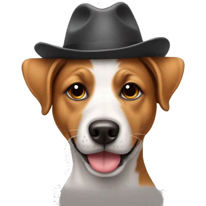 Dog wearing a hat emoji