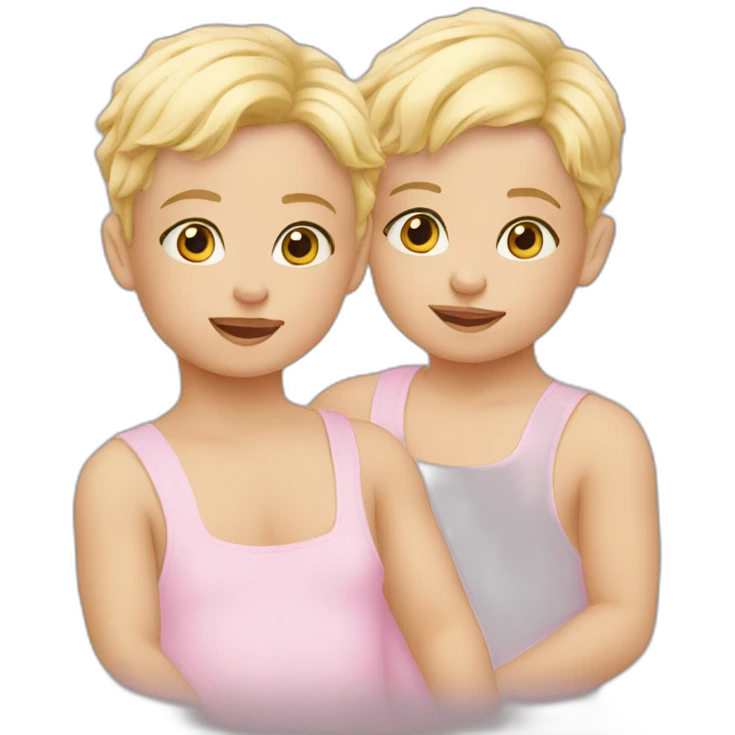 Twin blond babies emoji