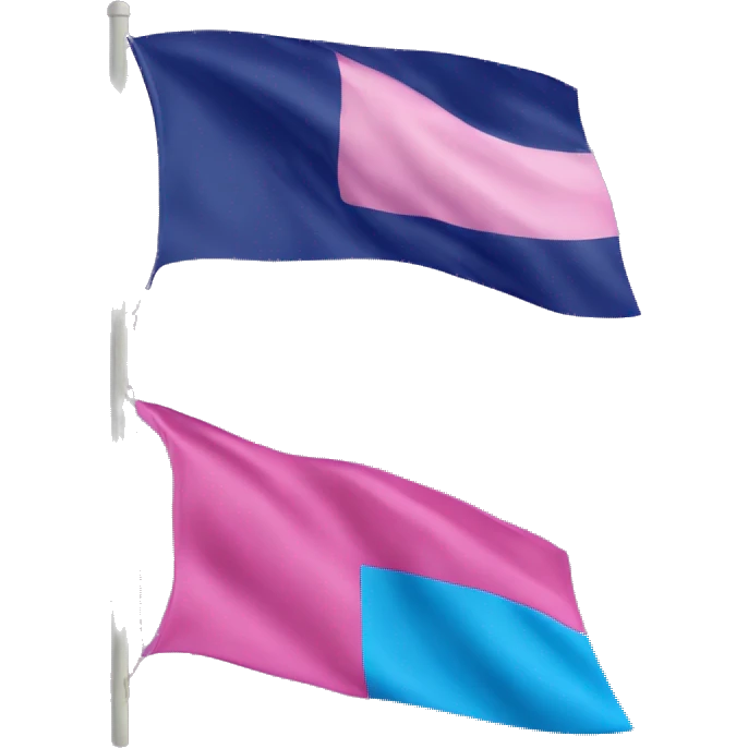 Bandera de tres colores, rosa, morado y azul emoji