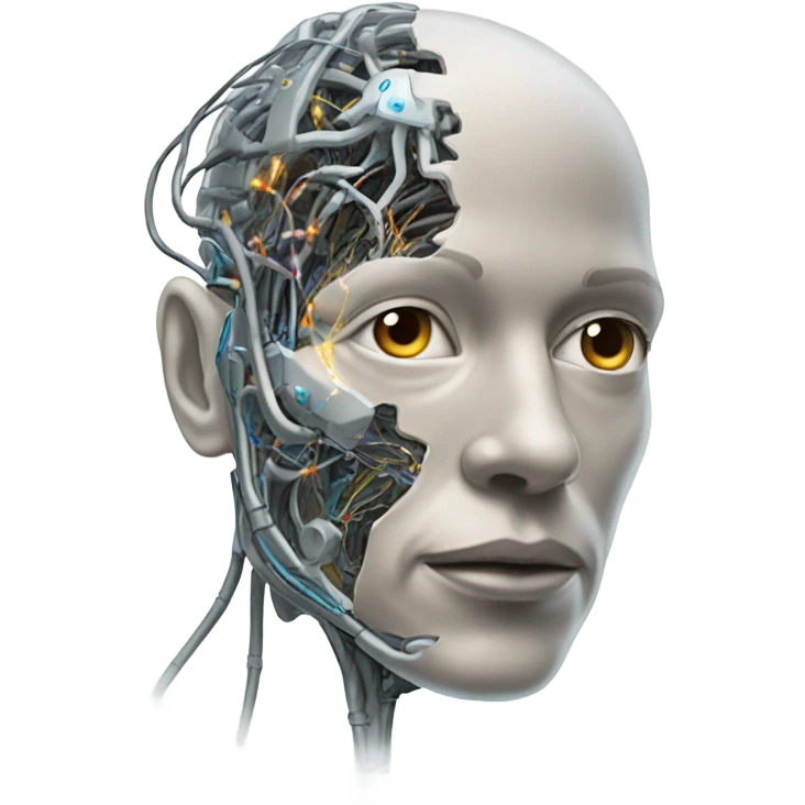 cyborg with a brain emoji