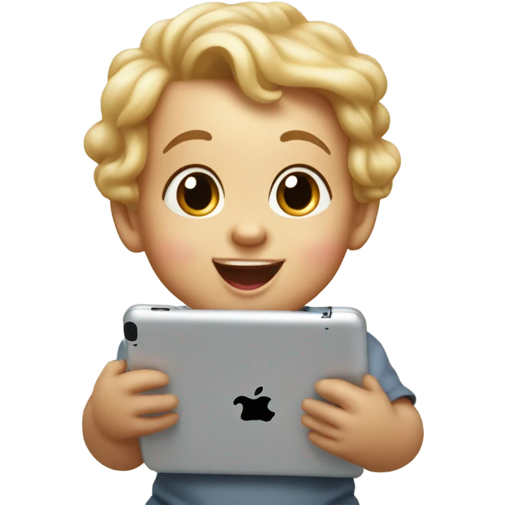 Baby flying with iPad  emoji