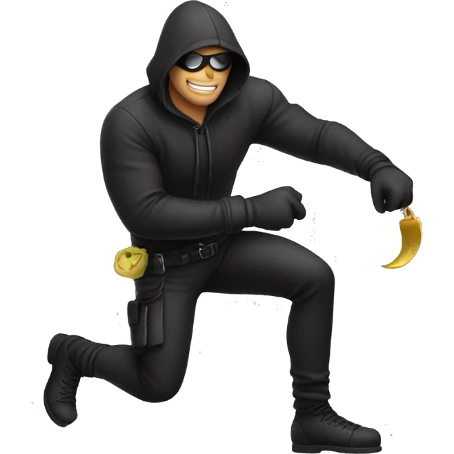 Thief taking booty emoji