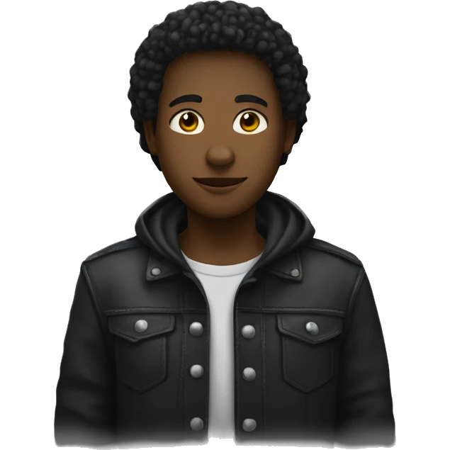 garçon noir avec une chaîne emoji