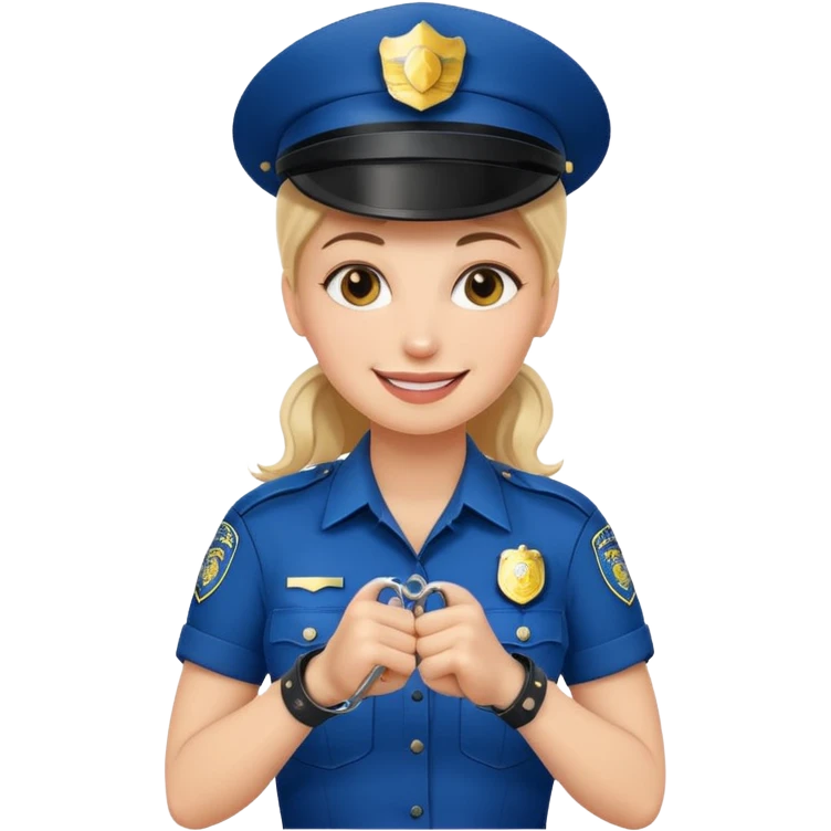 kelepçe tutan kadın polis emoji