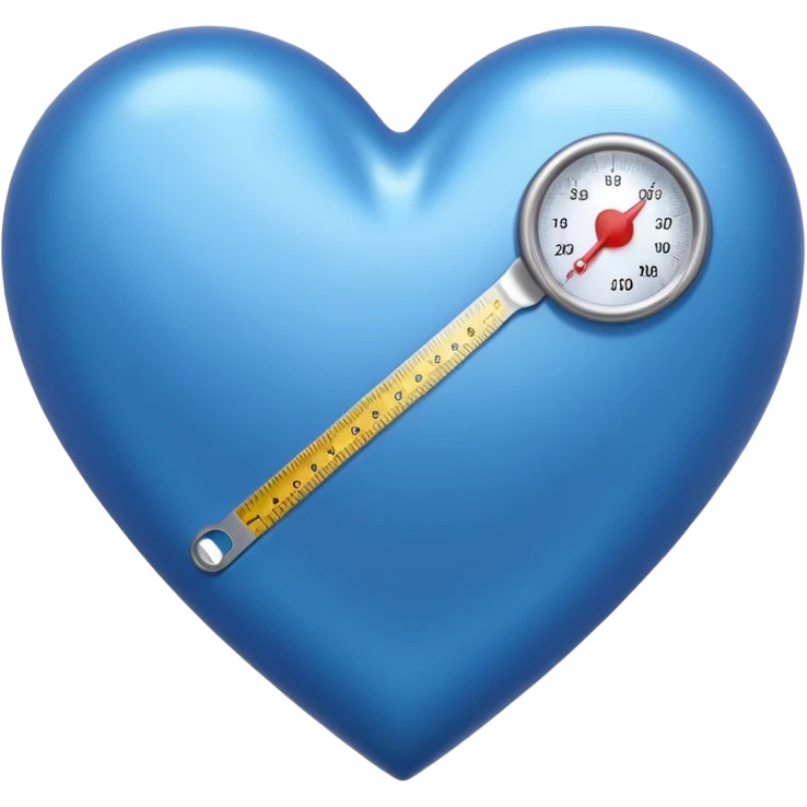 Blue heart with measuring scale emoji
