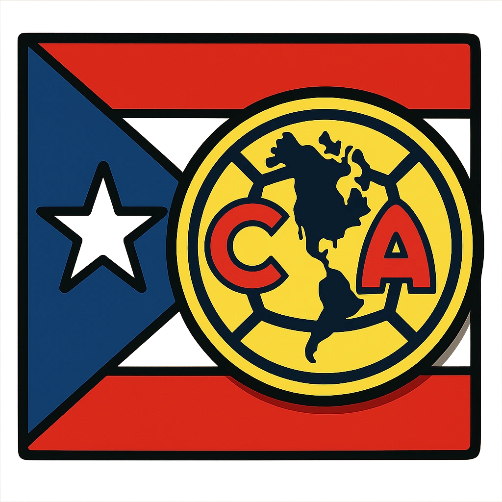 Puerto Rico flag with Club América logo overlay emoji