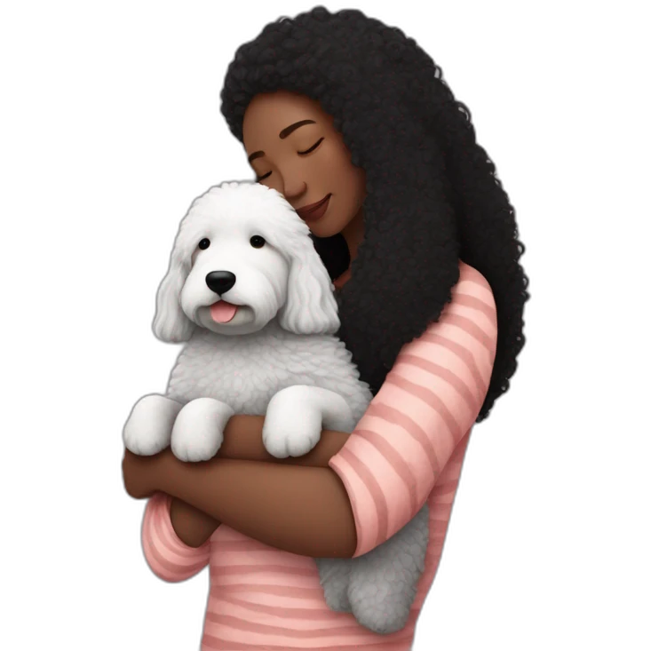 black-and-sheepadoodle-having-a-really-big-cuddle-with-lady-with-red-long-hair emoji