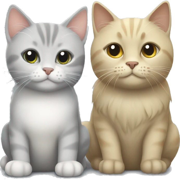Grey cat and blond cat emoji