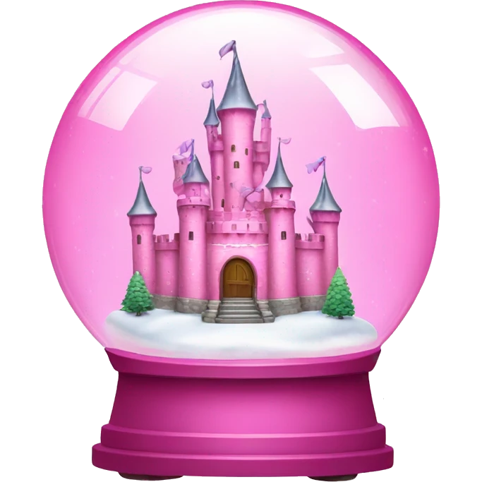 Pink castle inside pink snow globe  emoji