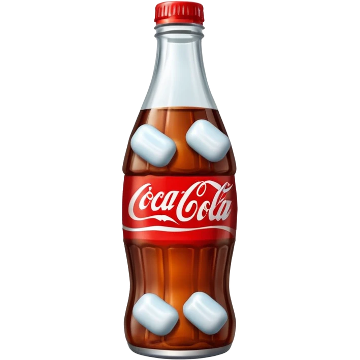 make me a coca bottle with white candy emoji