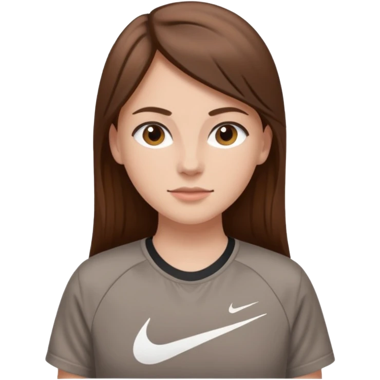 Faça uma menina de cabelo liso com uma roupa da Nike  emoji