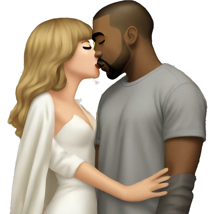 Kanye West and Taylor Swift kissing  emoji