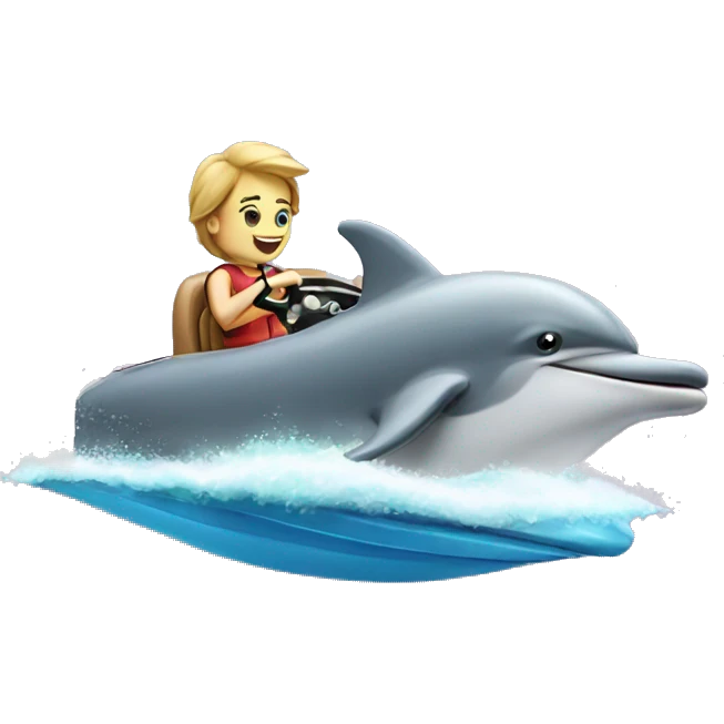 A dolphin riding a speed boat emoji