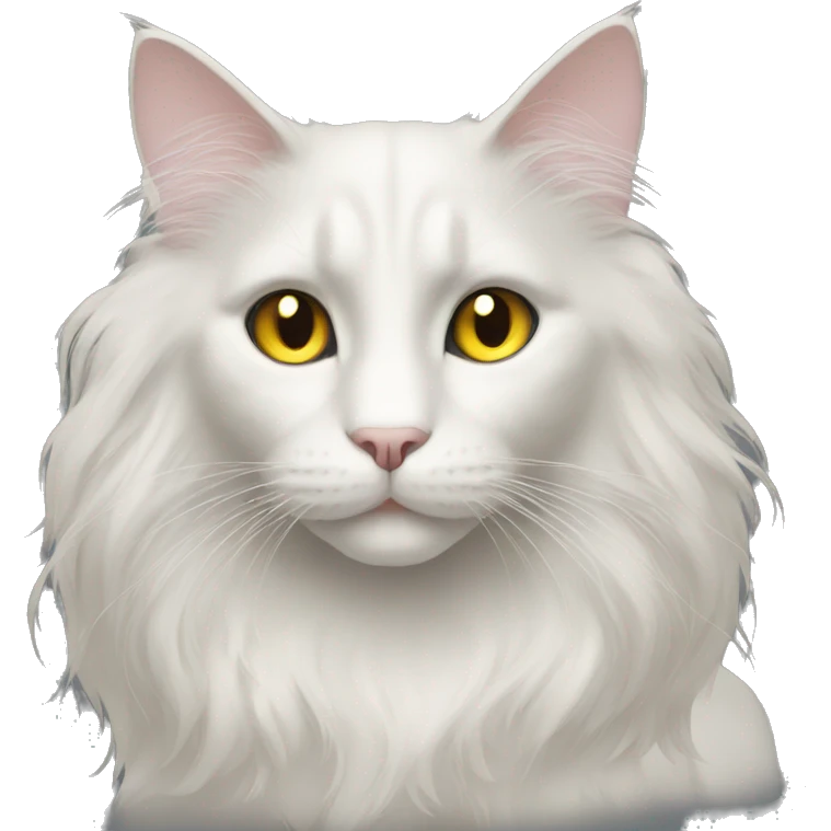 long haired black cat with gold eyes emoji