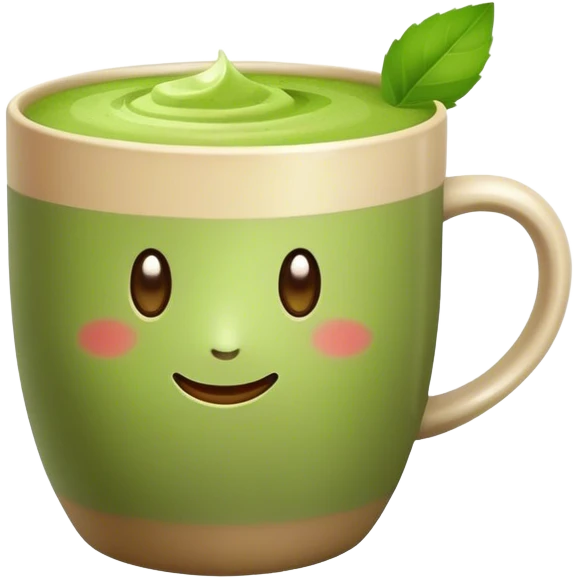 realistic looking matcha in all beige mug emoji