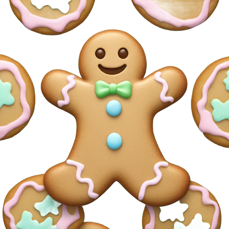 Pastel gingerbread man emoji