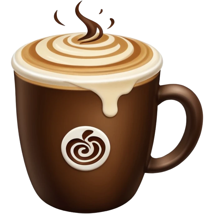 Coffee latte color  creamy and dark brown emoji