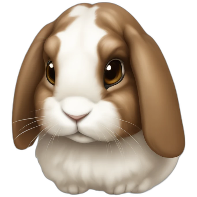 brown holland lop rabbit (portrait, facing forward, iOS 17 style, happy) emoji