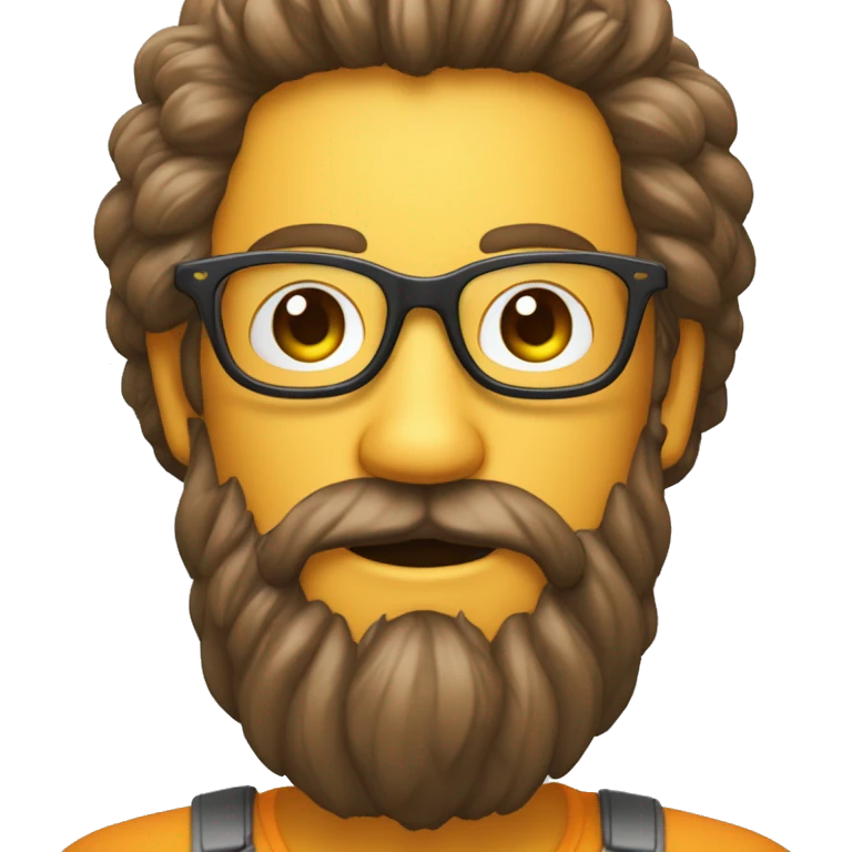 une Banane avec des lunettes est des cheveux orenge et une barbe orenge  emoji