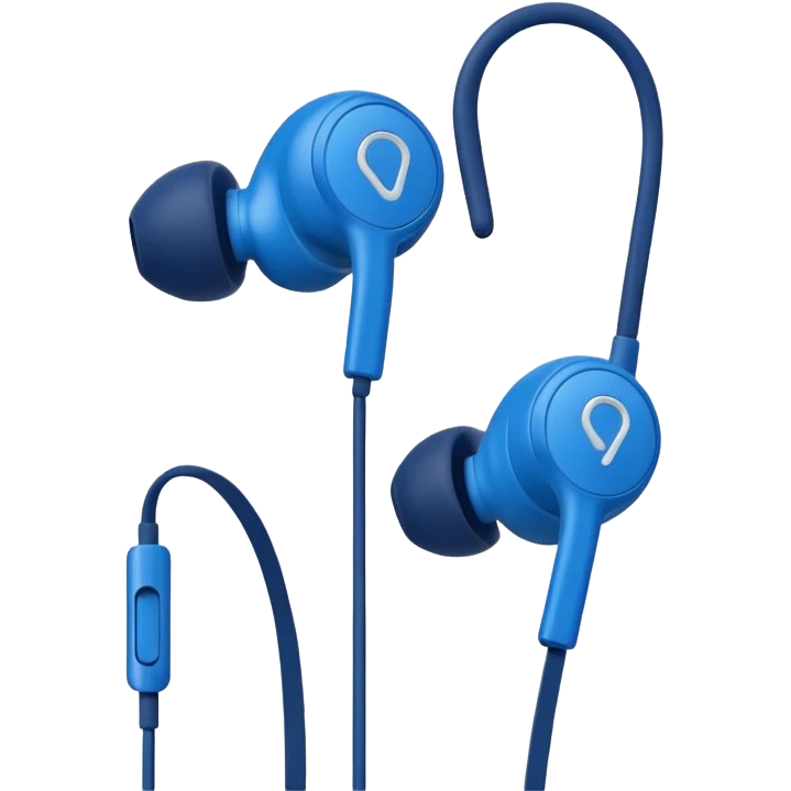 blue wired earbuds emoji
