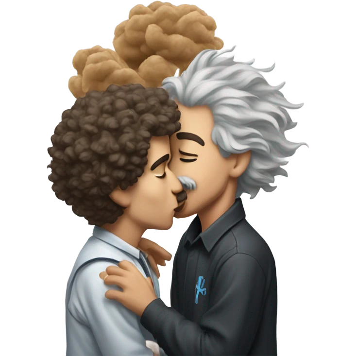 Albert Einstein kissing lamelo ball  emoji