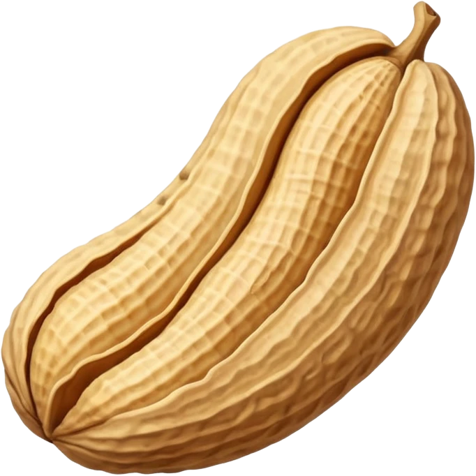 one whole peanut in rough beige textured shells emoji