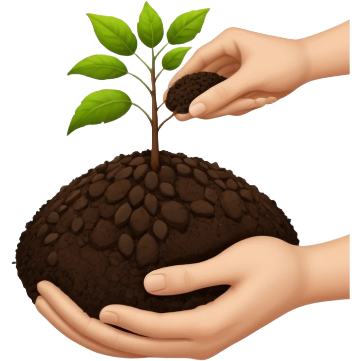 es werden saamen von einer hand in die erde getan ohne pflanze emoji