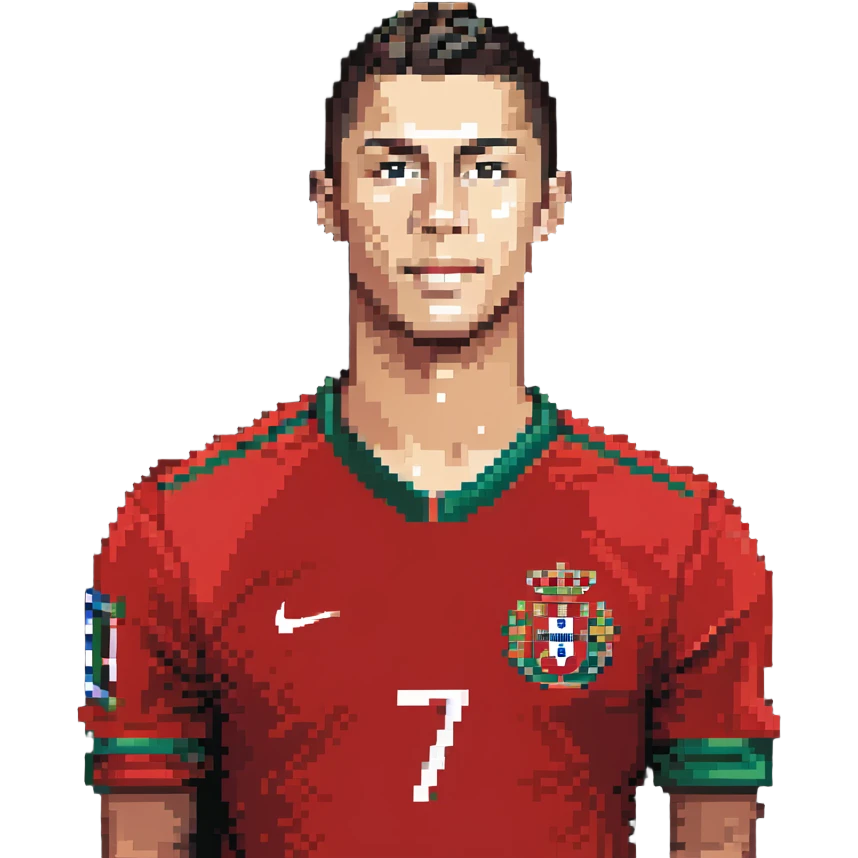 Cristiano Ronaldo soccer player in Portugal jersey emoji