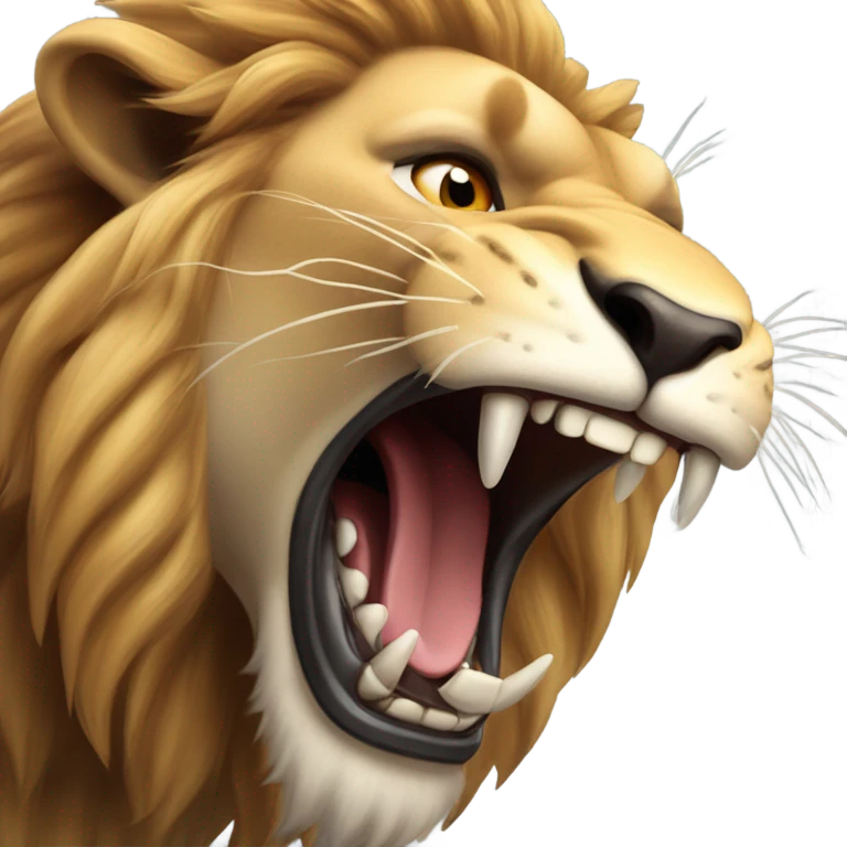 Lion roaring scary emoji