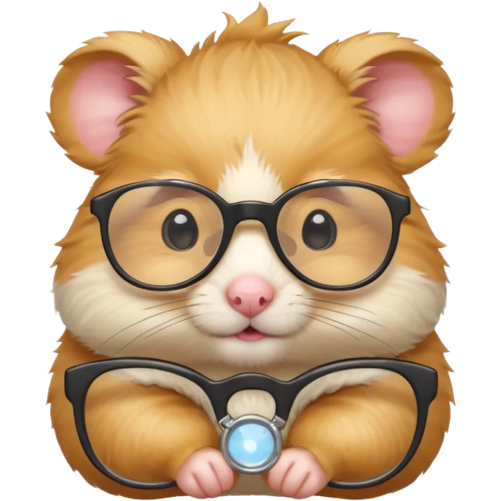 CUTE GOLDEN HAMSTER WITH GLASSES emoji