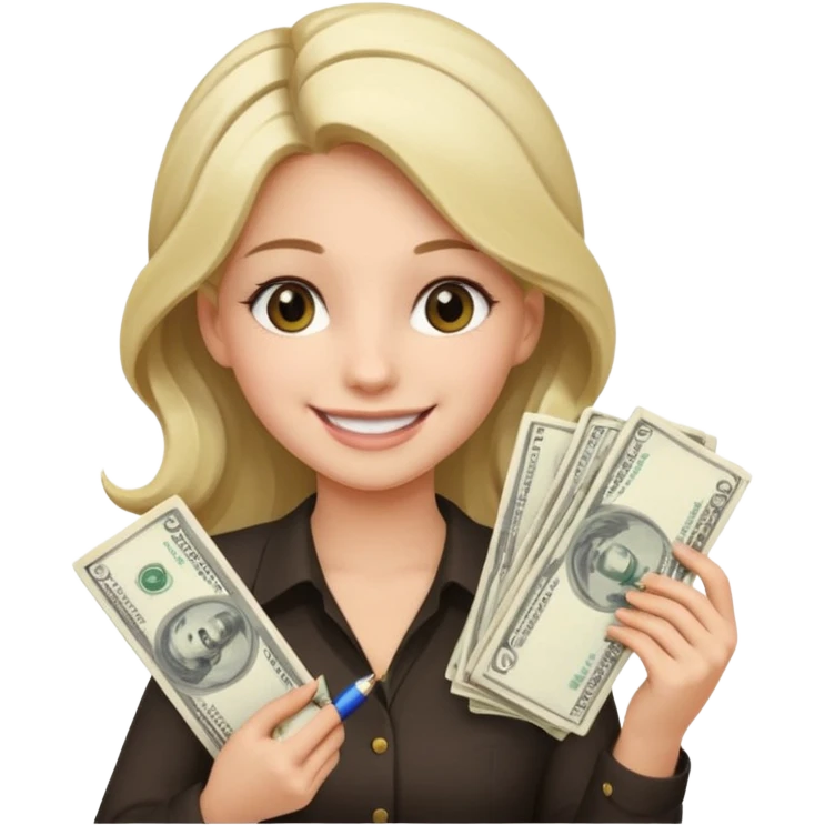 Девушка получает много денег и заключает выгодное сотрудничество emoji