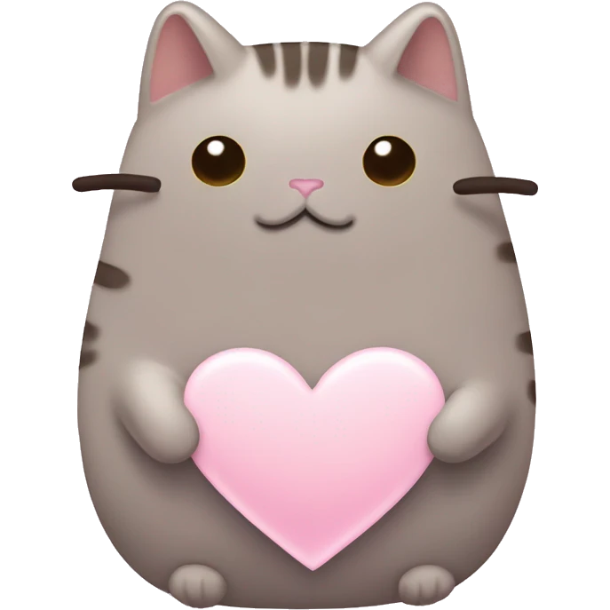 pusheen light pink heart emoji