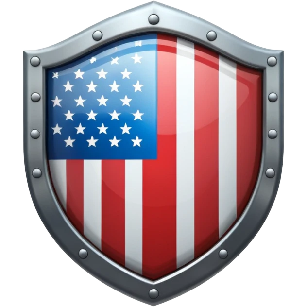 A Circle Shield With American Flag Printed On It emoji