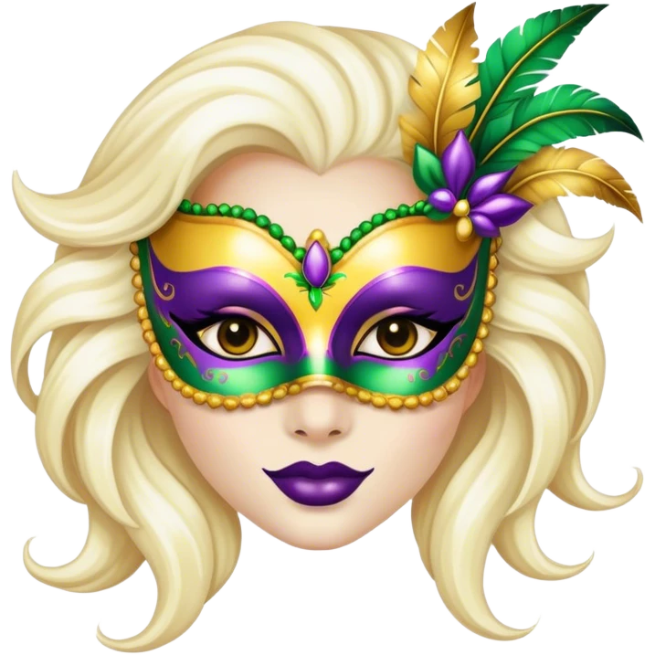 girl mardi gras mask white skin emoji