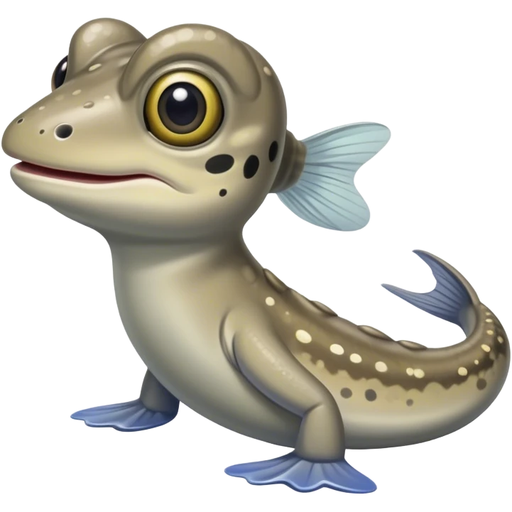 Grey mudskipper with eyes up top with legs emoji