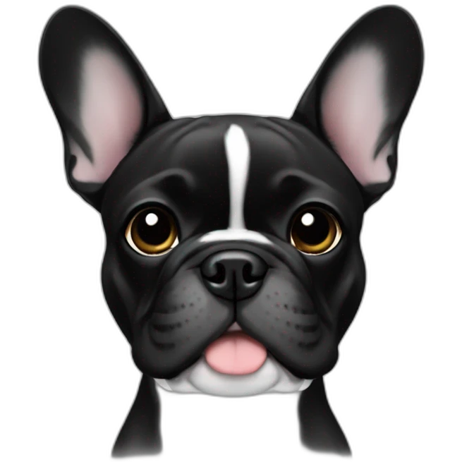 French bulldog black emoji