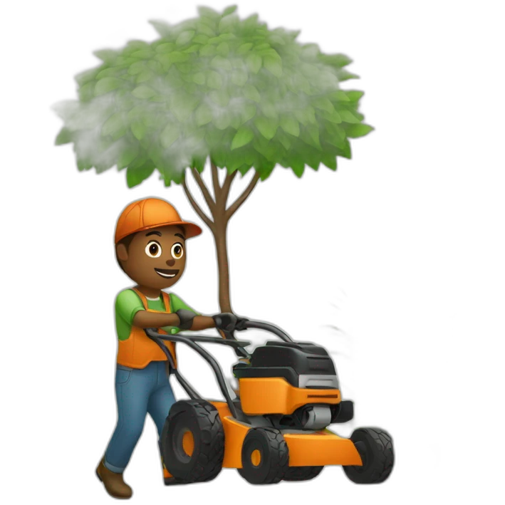 gardener with a lawn mower emoji