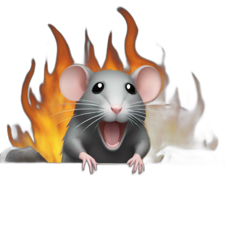 rat inside of dumpster fire emoji